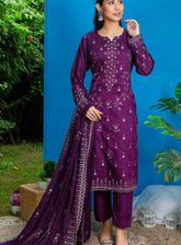 Royal Attire By Pashmina Embroidered Cotton Satin 3 Piece Unstitched Suit P24RA D-05